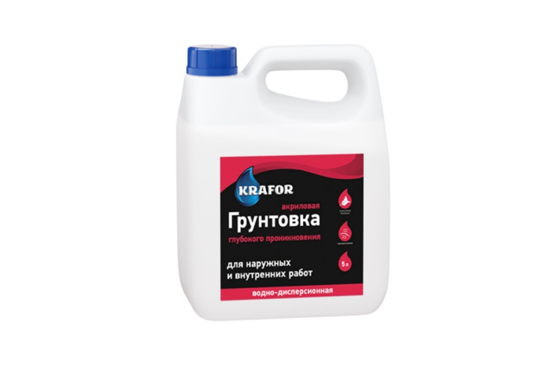 Грунтовка акриловая   5,0л для внутр.и наружн.работ Крафор пр-во Россия фото