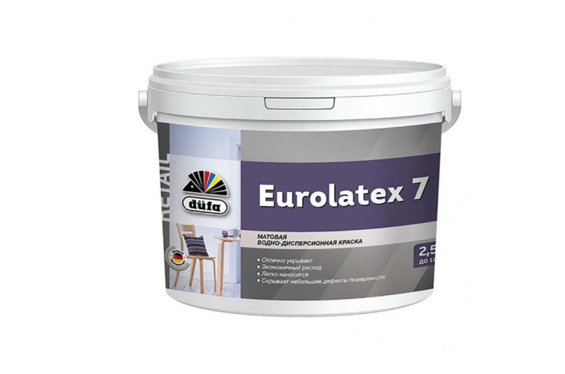 Краска EUROLATEX 7 матовая интерьерная  2,5л Dufa Retail  Россия фото