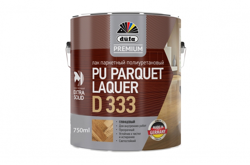 Лак PU PARQUET LAQUER D333 полиуретановый  750мл. паркетный глянцевый Dufa Premium  Россия фото